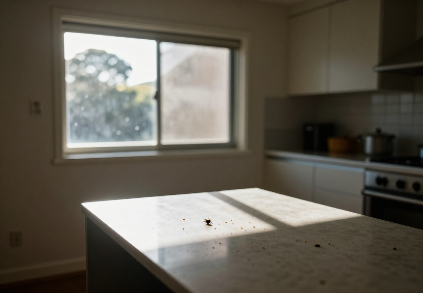 Ants and spiders in a Bass Hill rental property storage area before treatment
